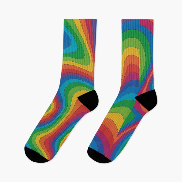 Item preview, Vibrant Rainbow Psychedelic Wavy Abstract Art	 designed and sold by weirdfishes123.