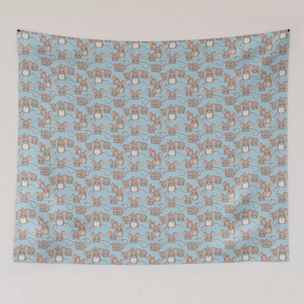 Item preview, Mice on Blue Pattern designed and sold by NOTSNIW ART.