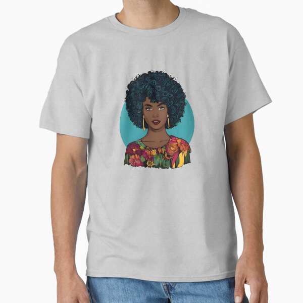 Item preview, Vibrant Afro Floral Portrait designed and sold by Inktypolis.
