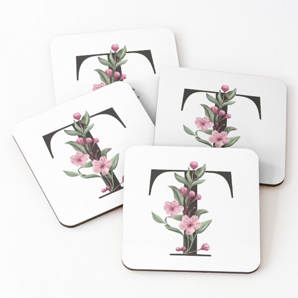Item preview, Elegant Floral Letter T Monogram - A Timeless Botanical Masterpiece designed and sold by Psycho-Crazy.