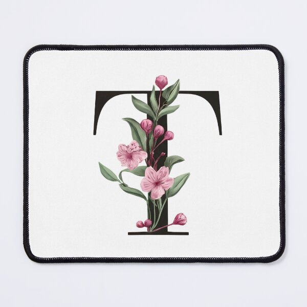 Item preview, Elegant Floral Letter T Monogram - A Timeless Botanical Masterpiece designed and sold by Psycho-Crazy.