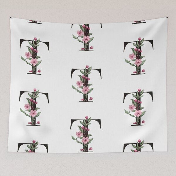 Item preview, Elegant Floral Letter T Monogram - A Timeless Botanical Masterpiece designed and sold by Psycho-Crazy.