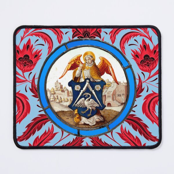 Item preview, Medieval Stained Glass Angel with Heraldic Shield designed and sold by Pixelchicken.