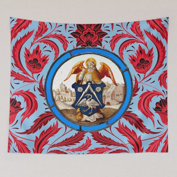Item preview, Medieval Stained Glass Angel with Heraldic Shield designed and sold by Pixelchicken.