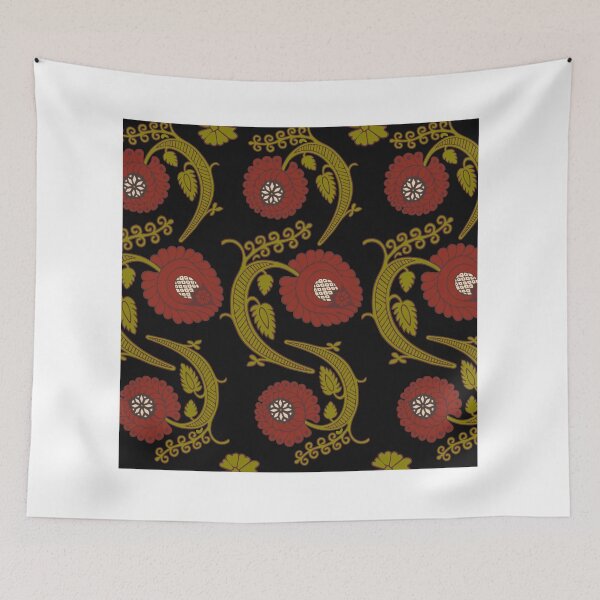 Item preview, Flower ornament on the black background designed and sold by Sevilka.