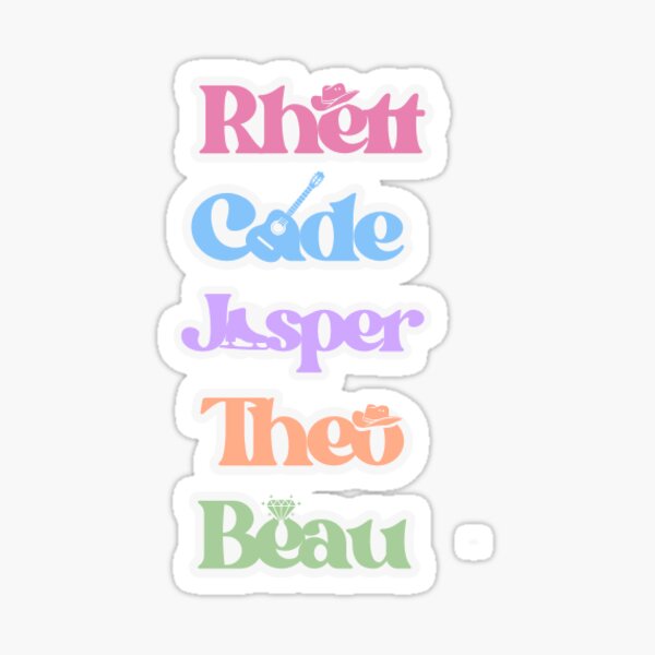 Vista previa del artículo con la obra «Nombres de pila de la serie Chestnut Springs: Rhett, Cade, Jasper, Theo, Beau Eaton», diseñado y vendido por elmreadsbooks.