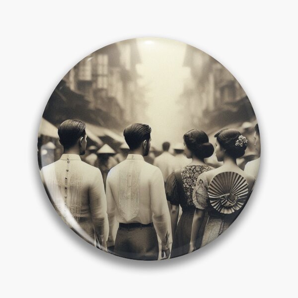 Item preview, Bustling 1920s Manila – AI Artwork Vintage Black and White Scene for Lovers of History, Travel, and City Life designed and sold by knalpot-design.