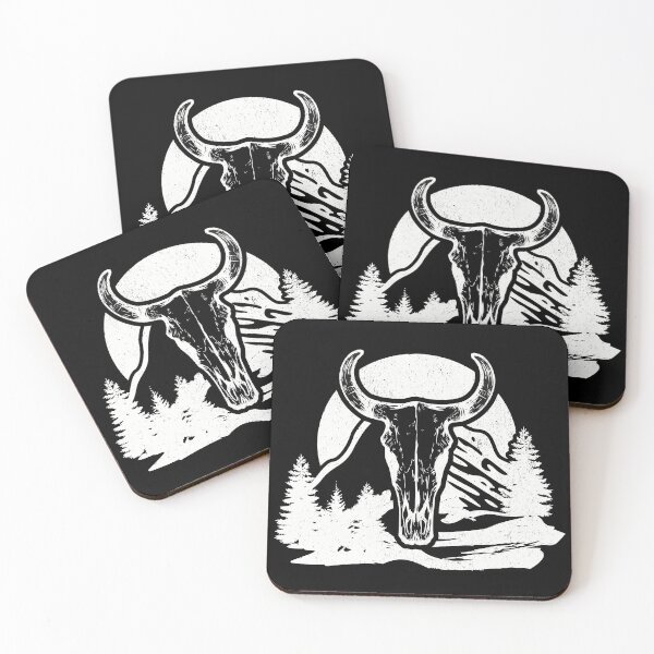 Item preview, Western Wilderness Bull Skull - Rustic Mountain Adventure designed and sold by KZbubble.