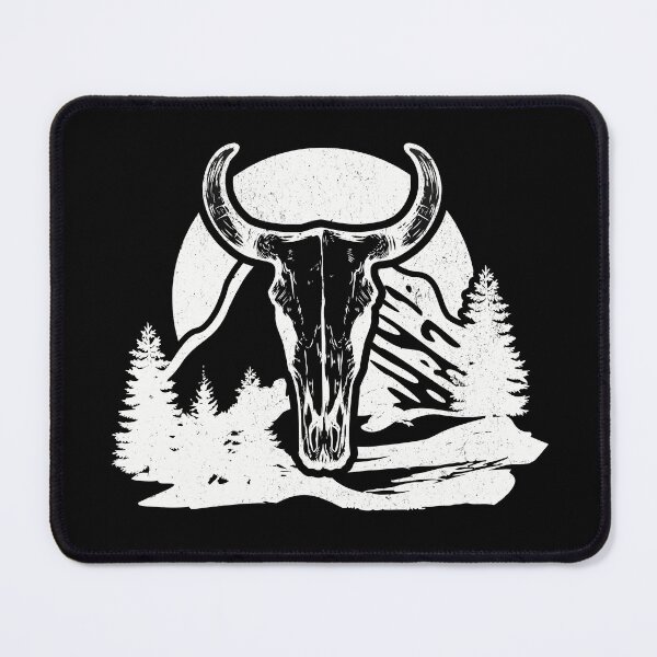 Item preview, Western Wilderness Bull Skull - Rustic Mountain Adventure designed and sold by KZbubble.