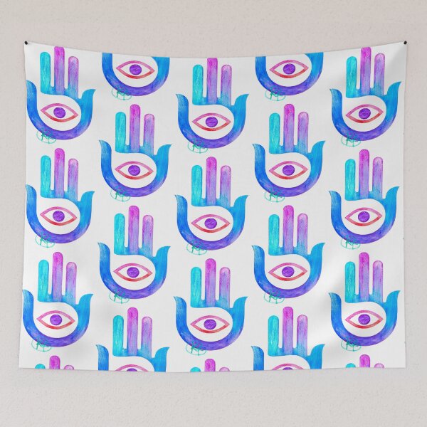 Item preview, Minimalist Evil Eye Hamsa Art designed and sold by Kalli Taub Art.
