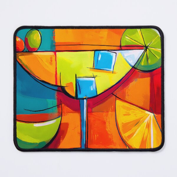 Item preview, Cheers to Summer - A Vibrant Abstract Cocktail Glass Surrounded by Fruit and Ice Cubes designed and sold by OlfactoART Studio.