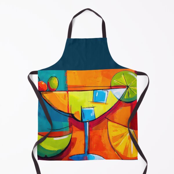 Item preview, Cheers to Summer - A Vibrant Abstract Cocktail Glass Surrounded by Fruit and Ice Cubes designed and sold by OlfactoART Studio.