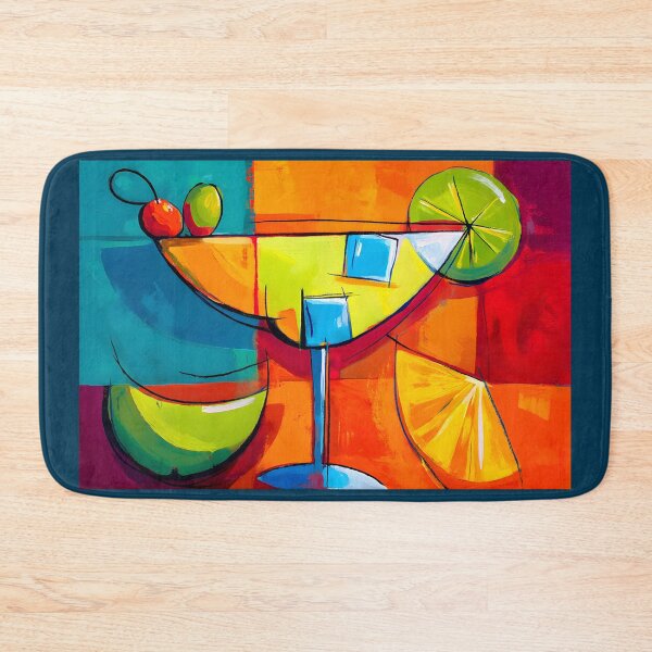 Item preview, Cheers to Summer - A Vibrant Abstract Cocktail Glass Surrounded by Fruit and Ice Cubes designed and sold by OlfactoART Studio.