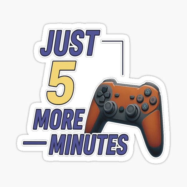 Artikel-Vorschau von Gaming-Controller und nur noch 5 Minuten Zitat Nr. 101, designt und verkauft von A2JRetro.