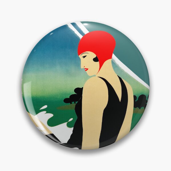Item preview, Japanese Travel Tourism Poster 1930s Art Deco Girl Swimsuit Mount Fuji designed and sold by Pixelchicken.