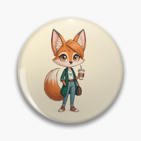 Item preview, Charming fox woman with coffee –  adorable spring Illustration designed and sold by Pearl67.