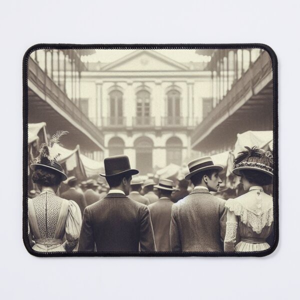 Item preview, Bustling 1920s Cali – AI Artwork Vintage Black and White City Scene for Lovers of History, Travel, and Urban Life designed and sold by knalpot-design.