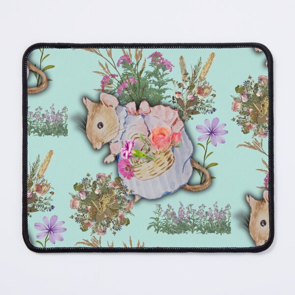 Item preview, Ms Mouse Collecting Pretty Flowers Colorful Illustration Design designed and sold by EarthArtDesigns.