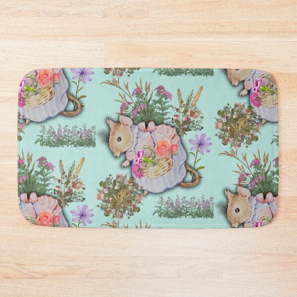 Item preview, Ms Mouse Collecting Pretty Flowers Colorful Illustration Design designed and sold by EarthArtDesigns.