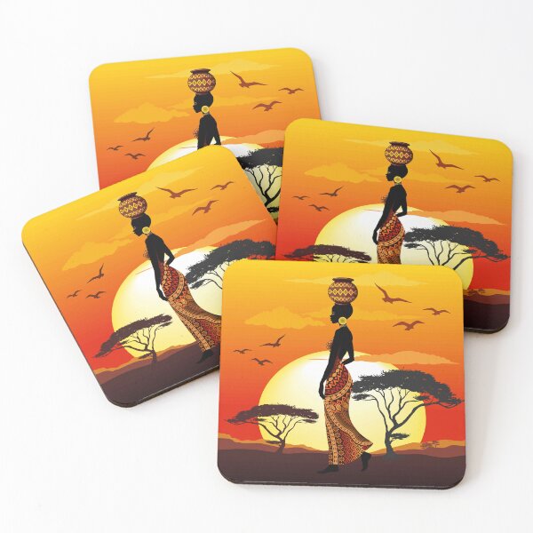 Item preview, African Beauty Silhouette on African Sunset designed and sold by BluedarkArt.