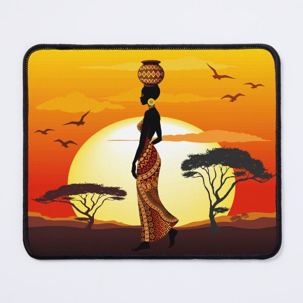 Item preview, African Beauty Silhouette on African Sunset designed and sold by BluedarkArt.