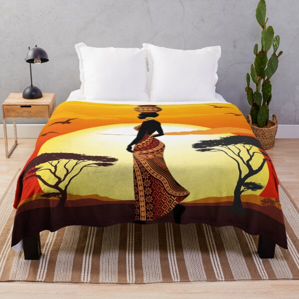 Item preview, African Beauty Silhouette on African Sunset designed and sold by BluedarkArt.