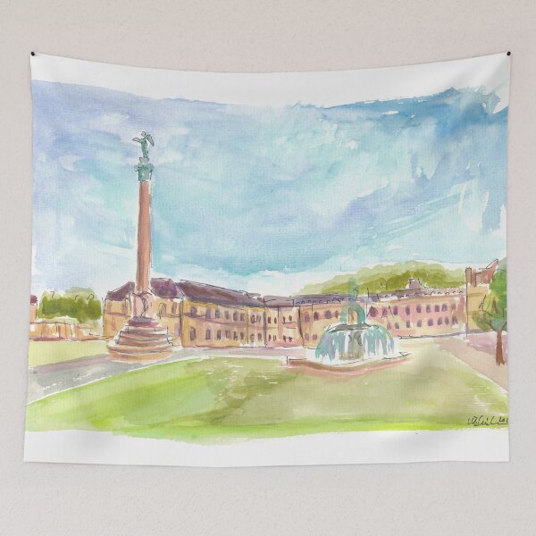 Item preview, Golden Afternoon at Stuttgart New Castle with Dreamy Skies designed and sold by artshop77.