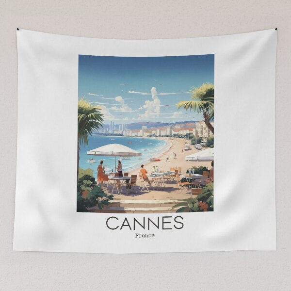 Item preview, A Vintage Travel Illustration of Cannes - France designed and sold by GoodOldVintage.