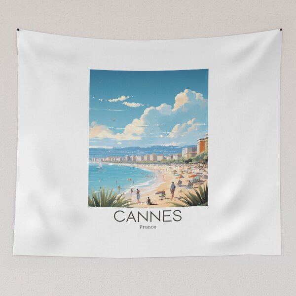 Item preview, A Vintage Travel Illustration of Cannes - France designed and sold by GoodOldVintage.