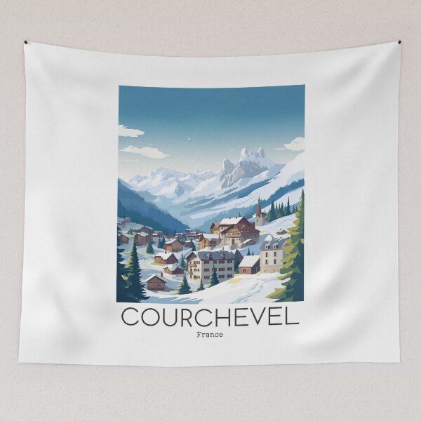 Item preview, A Vintage Travel Illustration of Courchevel - France designed and sold by GoodOldVintage.
