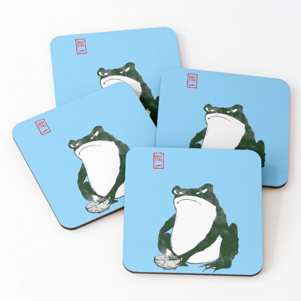 Item preview, Angry Matcha Tea Japanese Frog Toad 19th Century designed and sold by Pixelchicken.