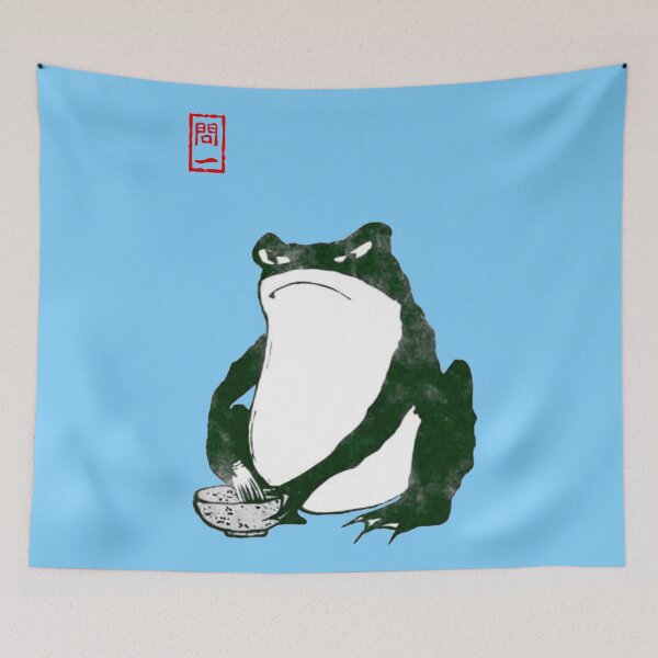 Item preview, Angry Matcha Tea Japanese Frog Toad 19th Century designed and sold by Pixelchicken.