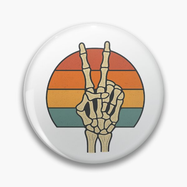 Item preview, Vintage Skeleton Peace Sign | Retro Sunset Aesthetic designed and sold by Designeerguy.
