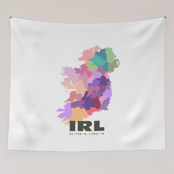 Item preview, Ireland Map Print - Colorful Ireland Region Map Wall Art designed and sold by CartoPrints.