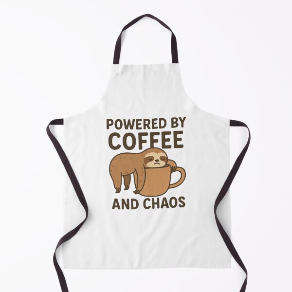 Artikelvorschau, Angetrieben von Kaffee und Chaos | Lustiges Faultier-Kaffeeliebhaber-Design entworfen und verkauft von Designeerguy.
