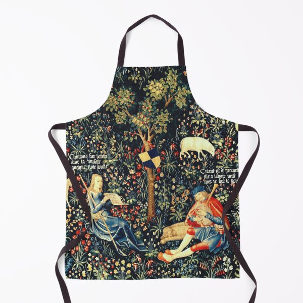 Item preview, Medieval Renaissance Tapestry Shepherd, Shepherdess and Sheep in Flowery Meadow designed and sold by Pixelchicken.