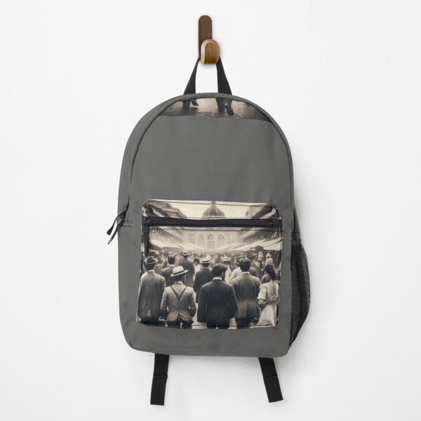 Item preview, Bustling 1920s Medellín – AI Artwork Vintage Black and White Urban Scene for Lovers of History, Travel, and City Life designed and sold by knalpot-design.