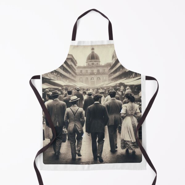 Item preview, Bustling 1920s Medellín – AI Artwork Vintage Black and White Urban Scene for Lovers of History, Travel, and City Life designed and sold by knalpot-design.
