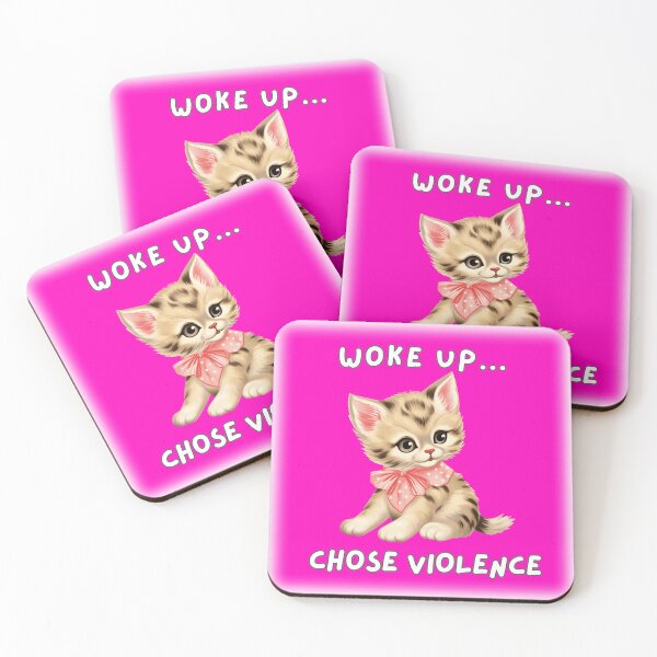 Item preview, Fuzzy Kitten - Woke Up Chose Violence designed and sold by WigOutlet.
