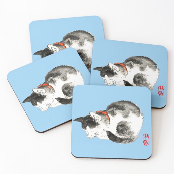 Item preview, Sleeping Japanese Cat Black and White designed and sold by Pixelchicken.