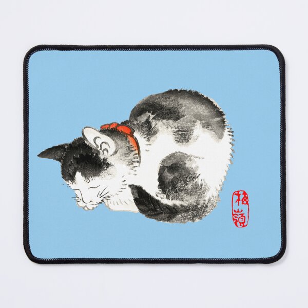 Item preview, Sleeping Japanese Cat Black and White designed and sold by Pixelchicken.