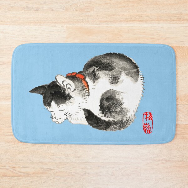 Item preview, Sleeping Japanese Cat Black and White designed and sold by Pixelchicken.
