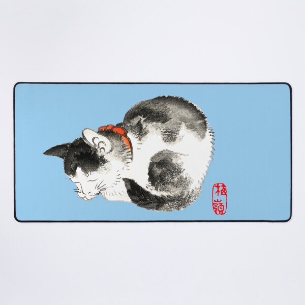 Item preview, Sleeping Japanese Cat Black and White designed and sold by Pixelchicken.