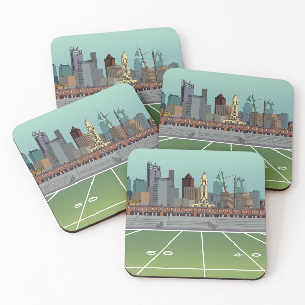 Item preview, City Skyline Overlooking Football Field – Urban Landscape Art designed and sold by RCrizil.