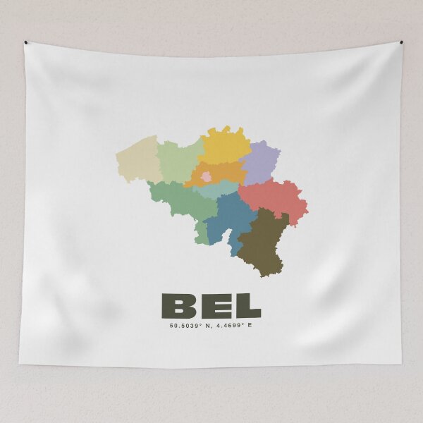 Item preview, Belgium Map - Colorful Belgium Map Print designed and sold by CartoPrints.