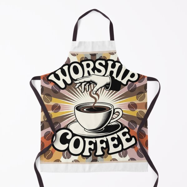 Item preview, Worship Coffee Retro Poster – Vintage 70s Coffee Cult Art designed and sold by ARTReMi.