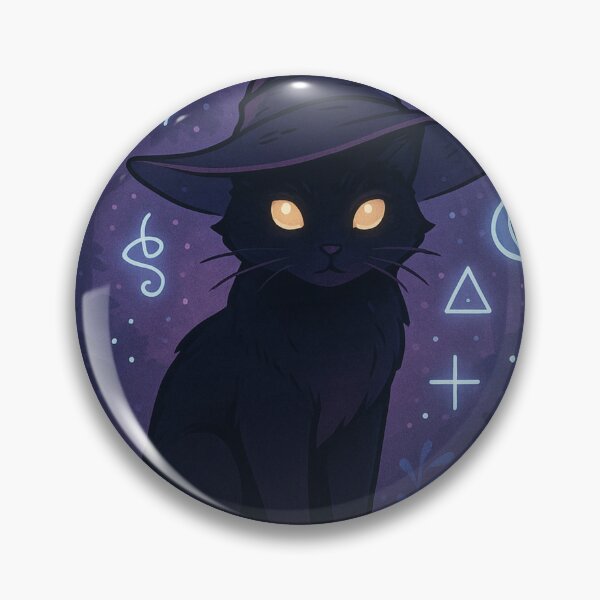 Item preview, Mystical witch cat on spell book – Magical night illustration designed and sold by TheMysticCats.