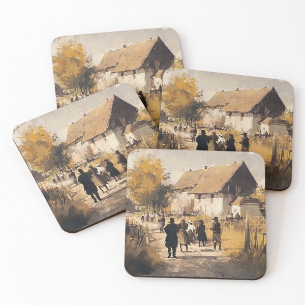 Item preview, Village life along the way by Elin Norrgård designed and sold by VelvetEchoArt.