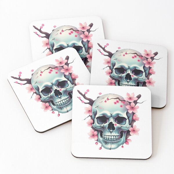 Item preview, Skull and Cherry Blossoms designed and sold by Tragedyshop.
