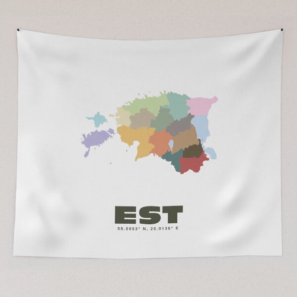 Item preview, Estonia Map - Colorful Estonia Map Print designed and sold by CartoPrints.